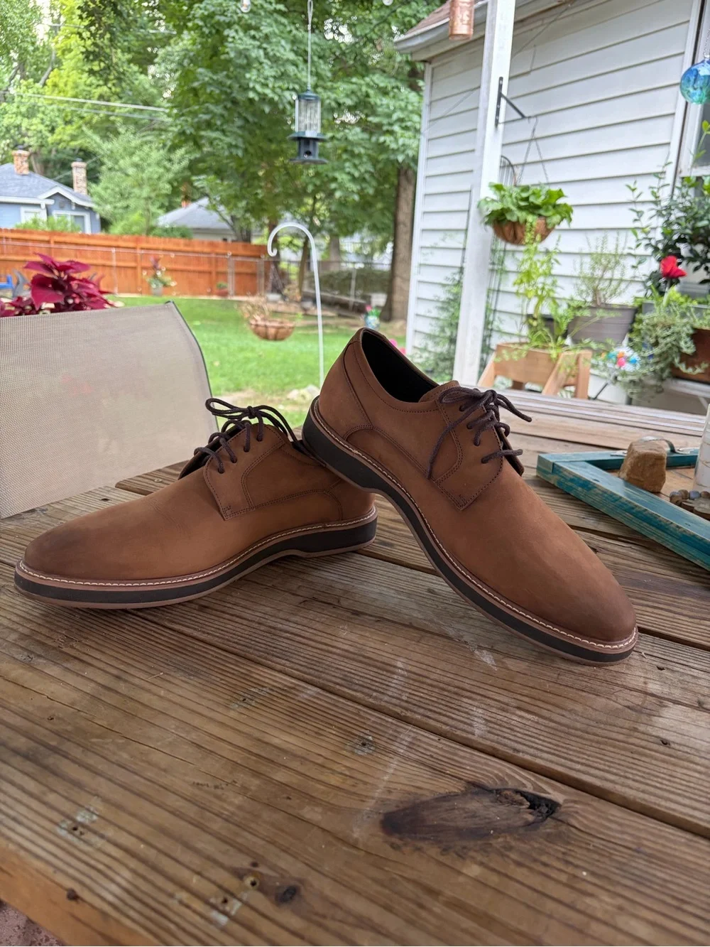Joseph Abboud Men's Brown Nubuck Derby Shoes